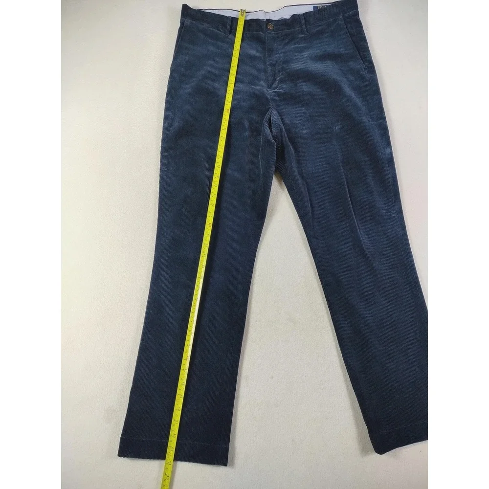 Polo Ralph Lauren Corduroy Pants Mens 36x32 Blue Stretch‎ Classic Fit Old Money